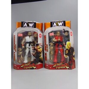 AEW  Matt Jackson & Nick Jackson Street Fighter Action Figures Lot Young Bucks